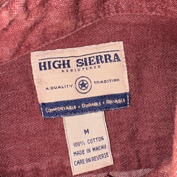 High Sierra Men’s Size M Red Long Sleeve Button Down Business Dress Shirt - Picture 4 of 5